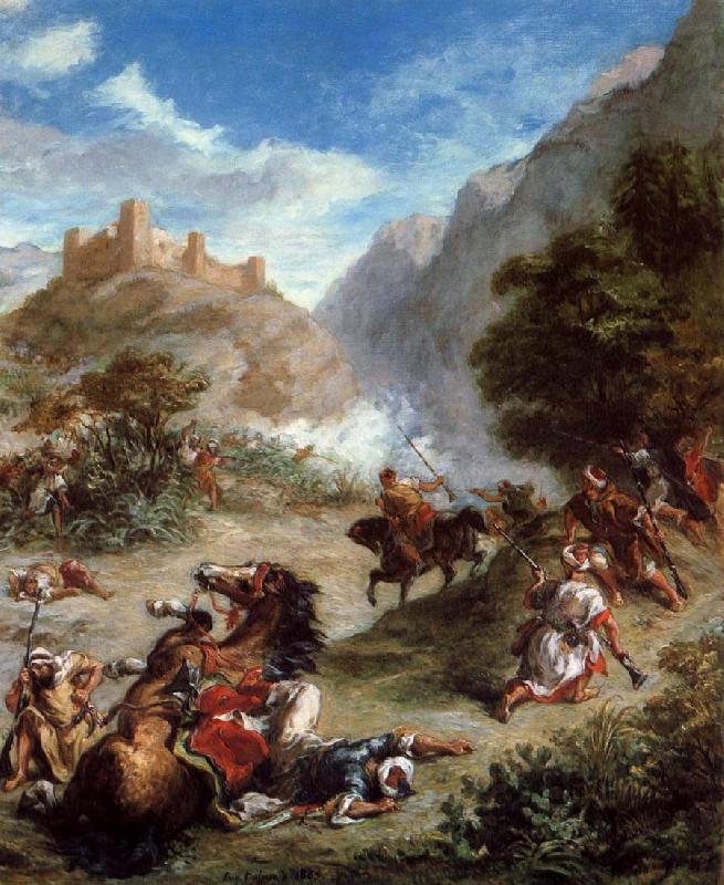 Eugene Delacroix Arabs, which affects up in the mountains Sweden oil painting art